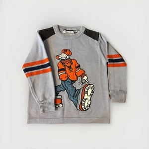 Vintage 90s Paco Jeans Elite Jeans Cartoon Hip Hop Character Knit Sweater- 6 Boy - Picture 1 of 11
