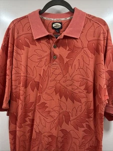 Tommy Bahama Palmetto Palms Golf Poloshirt Herren Large Ember rot Baumwolle - Bild 1 von 6