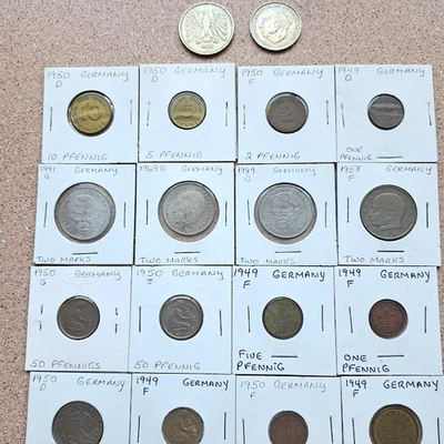 Vintage Germany Coins 1949-1991 Lot of 18 - Image 1 of 4
