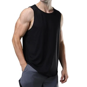 Men's Workout Tank Top Mesh Sleeveless Shirts Gym Bodybuilding Fitness Muscle... - Picture 1 of 7