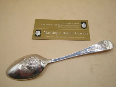 Vintage Mappin Webb Picture Back Collector Spoon Sterling Silver Golden Jubilee - Image 1 of 4