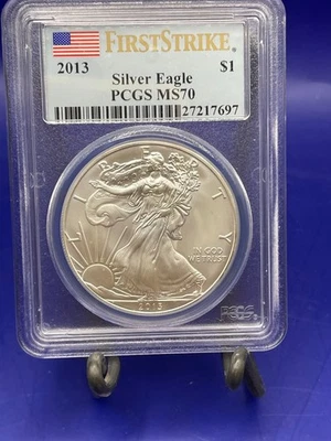 2013  $1 American Silver Eagle MS70 PCGS - First Strike Holder - Image 1 of 4