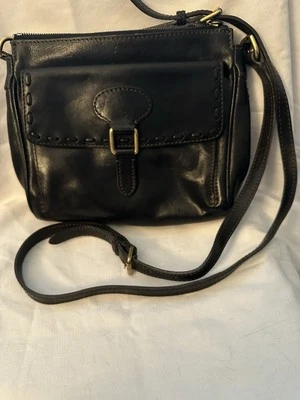 Dooney & Bourke Florentine Black Leather Medium Handbag Gold Hardware J3390695 - Image 1 of 4