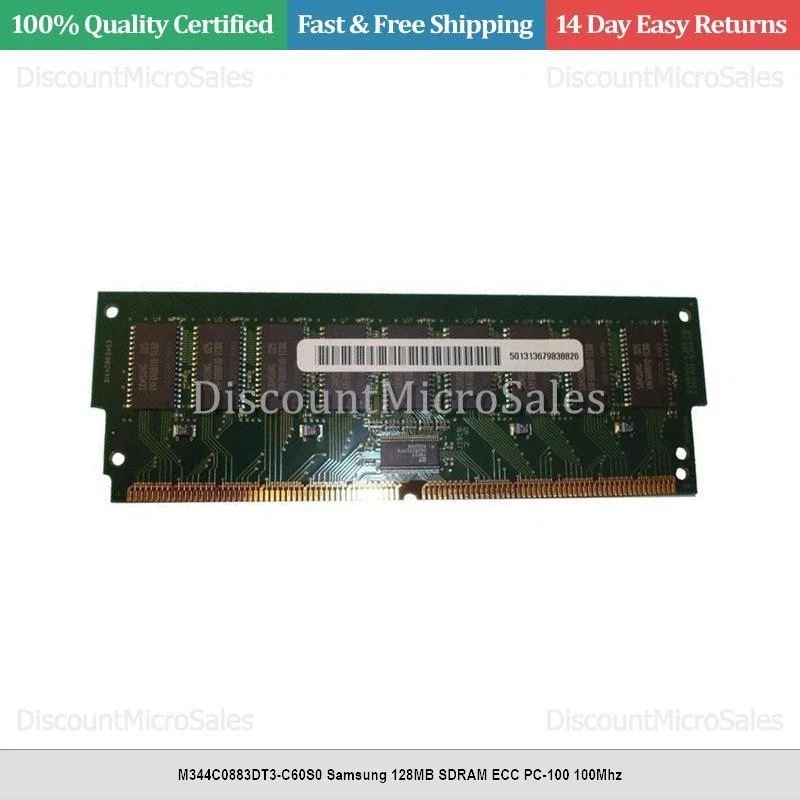 M344C0883DT3-C60S0 Samsung 128MB SDRAM ECC PC-100 100Mhz - Image 1 of 1