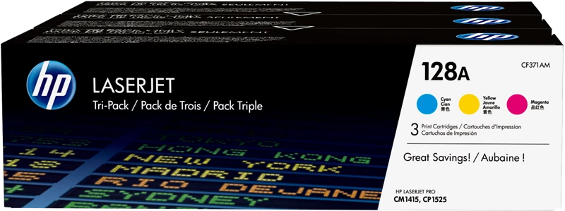 ORIGINAL HP Multipack ciano / magenta / giallo CF371AM 128A ~3900 Seiten CE321A  - Immagine 1 di 1