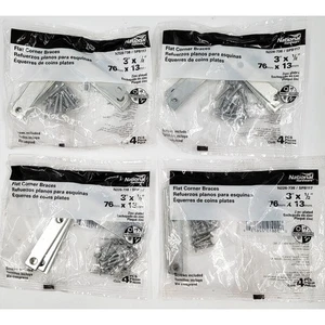 National Hardware Stahl flache Eckstreben N226-738,5" x 3" 4er Pack Menge 4 - Bild 1 von 3