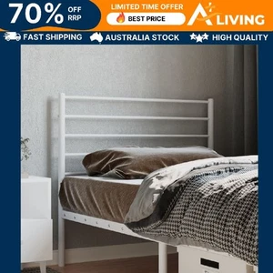 Metal Headboard White 107 cm Bed Frame Bedroom Furniture Home Decor 52398 - Picture 1 of 8