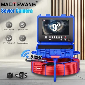 100ft/30M Sewer Camera DVR Pipe Inspection Camera with 512hz Self-leveling 9inch - Picture 1 of 15