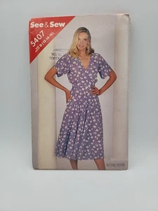 UNCUT See And Sew Misses Dress Sewing Pattern 5407 SZ B (12-14-16) - Picture 1 of 5