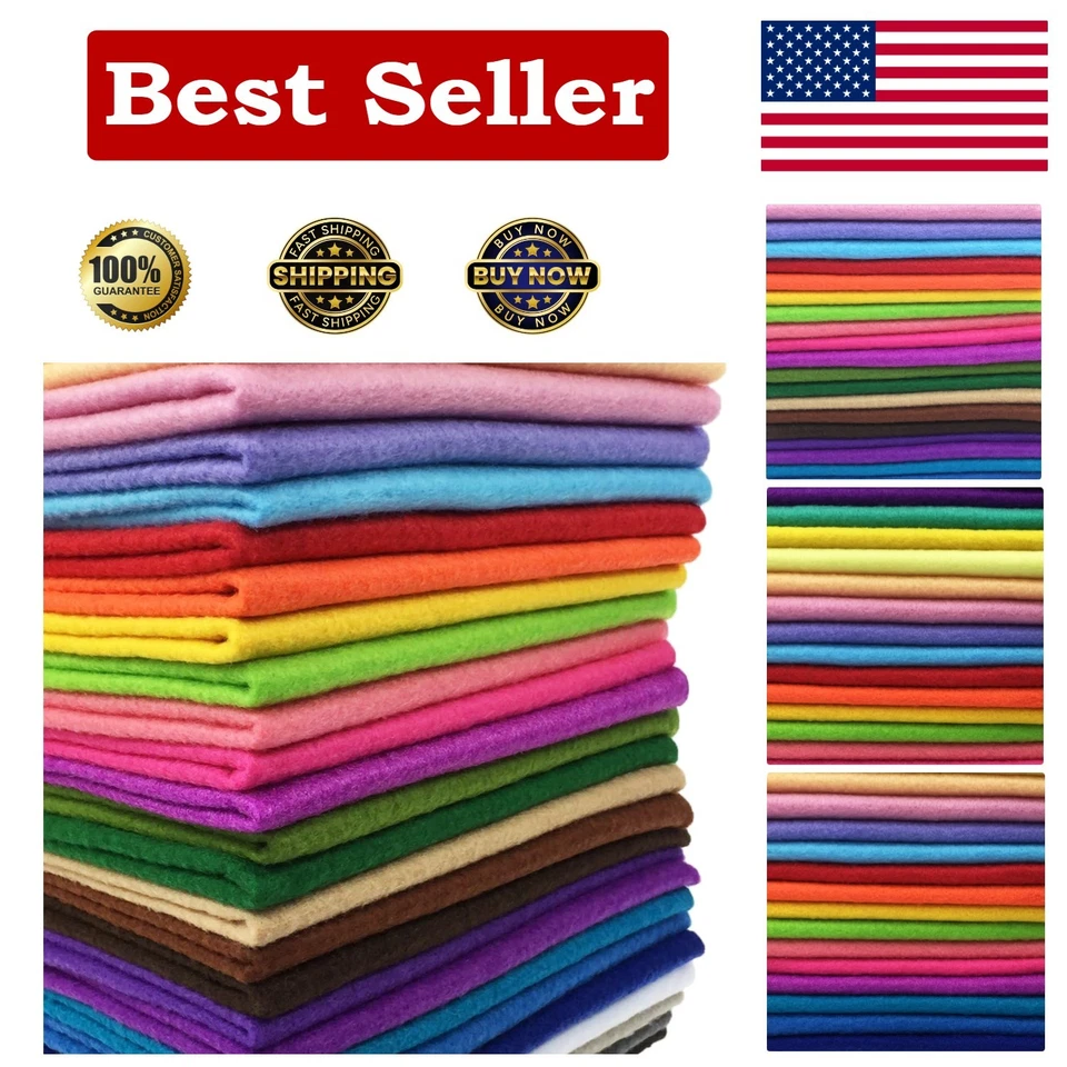 Assorted 28-Piece Craft Felt Squares - Perfect for Sewing and Artistic Projects - Image 1 of 4