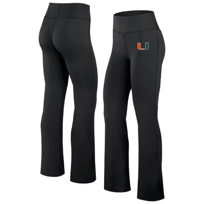 Women's Fanatics Black Miami Hurricanes Training Camp Maxed Out Flare Leggings - Imagem 1 de 3
