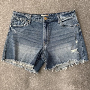 KUT from the Kloth Shorts Womens 10 Jane Long Short High Rise Raw Hem Distressed - Picture 1 of 8