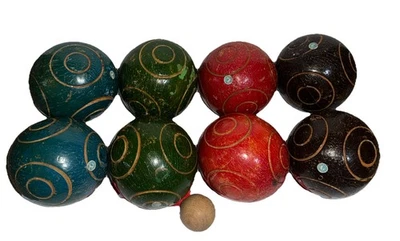 SPORTCRAFT BOCCE BALL SET MADE IN ITALY 4” Balls Vintage - Image 1 of 3