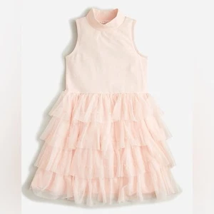 CREWCUTS Girls Sleeveless Tiered Tulle Ruffle Dress 8 Pink Party Ballerina Tutu - Picture 1 of 12
