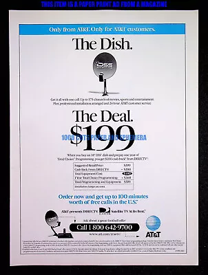 Sistema de satélite digital DSS AT&T DirecTV 1996 revista impresa anuncio póster anuncio Foto 1 de 2