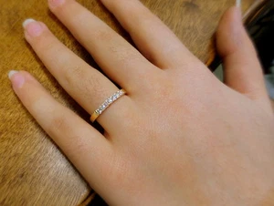 DIAMOND WEDDING BAND 14K YELLOW GOLD 0.25 CT I CLARITY I COLOR STACKABLE RING - Picture 1 of 9
