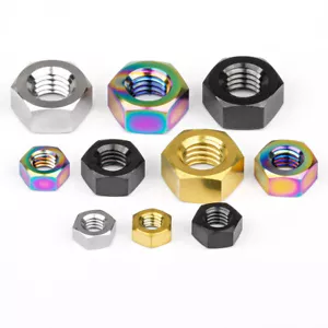 M4 M5 M6 M8 Titanium Hexagon Nuts Hex Full Nut Ti GR5 6Al-4V for Bike Motorcycle - Picture 1 of 5
