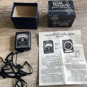 GM Vintage Photo-Electric Exposure Meter Model-B Original Box, Lanyard & Manual - Picture 1 of 4