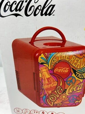 Coca-Cola 6 Can Portable Mini Cooler/Warmer, 4L Mini Fridge for Travel/Red NIB - Image 1 of 4