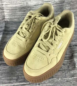 PUMA Karmen II Idol SD Platform Sneakers Womens 6 Tan Suede Leather Shoes New! - Picture 1 of 11