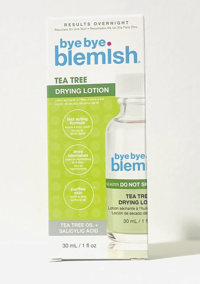 Лосьон для сушки пятен Bye Bye масло чайного дерева 1 унция салициловая кислота быстродействующий очищающий - Изображение 1 из 1