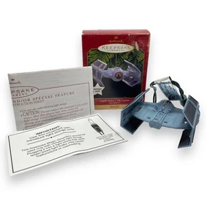 1999 - Hallmark - Darth Vader - Tie Fighter - Star Wars Ornament - Lights Up - Picture 1 of 3