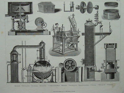 Chemische Technik Brockhaus Bilder Atlas 1878 • 48.43€