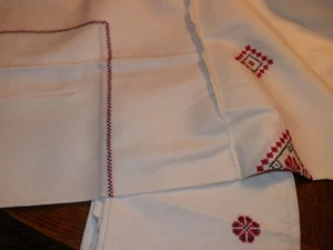 Vintage Russian Tablecloth with 6 Napkins linen, Made in USSR, NOS, Embroidered - Picture 1 of 5