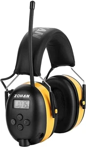 Durable EM042 AM/FM Radio Earmuffs with Digital Display for Hearing Protection - Picture 1 of 10