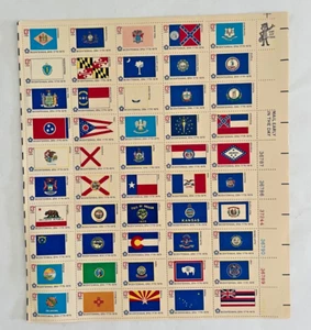50 U.S. State Flag Stamps Bicentennial Era 1776-1976 Full Sheet 13 cents - Nice! - Picture 1 of 6