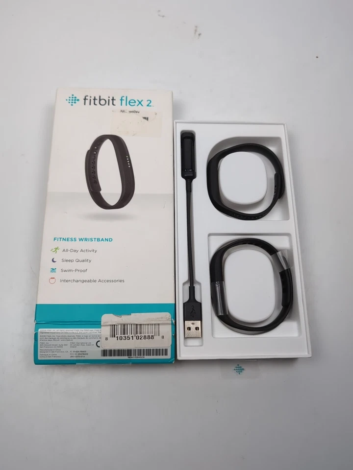 Fitbit Flex 2 Aktivitätstracker schwarz (FB403BK) mit Ladegerät 2 Armbänder (lesen) - Bild 1 von 1