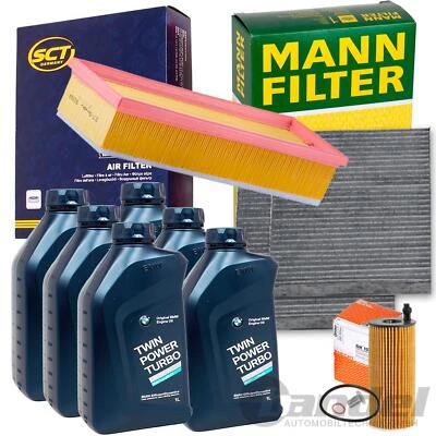 MARKENLOS KIT DE FILTRO KIT DE INSPECCIÓN + ACEITE ORIGINAL 5W30 adecuado para BMW X3 F25 X4 F26 18 20d
