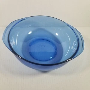 VTG Pyrex #024 Cobalt Blue Glass Bowl Dish Food Prep W/ Handles Made in the USA - Picture 1 of 8