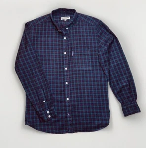 Lambretta Flannel Hipster Shirt MOD in Blue Burgundy Tartan Plaid - Picture 1 of 8