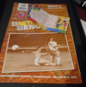 1996 Jun 18 Netherlands v England at Wembley with TICKET for match - Picture 1 of 1