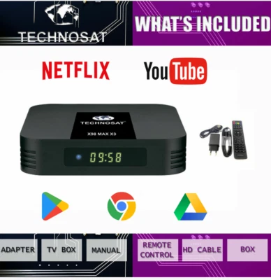 TECHNOSAT X98 MAX X3+ ANDROID TV IPTV STB 4K / 4GB RAM / 32GB ROM - Image 1 of 4