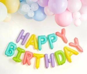 Pastel 'Happy Birthday' 16" Foil Balloon Garland - Picture 1 of 2