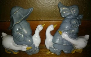 Homco Burwood Ragazzo Ragazza Oche Appendiabiti da Parete Home Decor Coppia Lotto di 2 Vintage 1988 - Foto 1 di 5