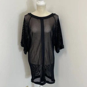 Costume da bagno Carmen Marc Valvo nero a rete liscia Illusion copricostume - taglia M - L - Foto 1 di 7