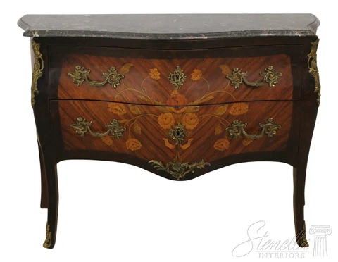 F56235EC: Antique C.1880s French Marble Top Inlaid Commode Chest Cover