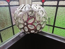 EASY FIT SILVER  LIGHT SHADE ACRYLIC BEADED GEM IN METAL FRAME