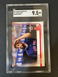 David Price 2019 Topps Opening Day Dugout Peeks SP Rare Red Sox SGC 9.5 - Picture 1 of 2
