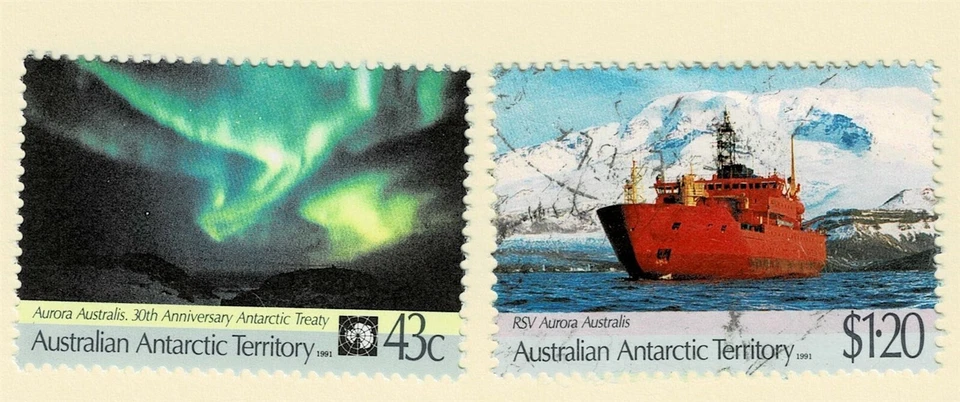 ANTÁRTIDA AUSTRALIANA - 1991 AURORA Y BARCO - Sc#L81/L82 - UHM/FU - E 2193 Foto 1 de 1