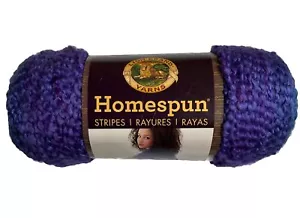 Lion Brand HOMESPUN STRIPES Yarn PETUNIA STRIPES #226 Purple Teal 6 oz. - Picture 1 of 6
