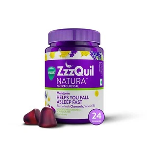 Vicks ZzzQuil Natura, 24s Pack, Non-Addictive Sleep-Aid Gummy -reduce tiredness - Picture 1 of 5