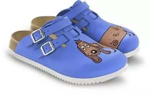 Zoccolo Birkenstock con cinturino sul tallone Kay Dog blue background taglia 38 larghezza stretta - Foto 1 di 4