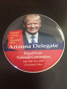 2016 Republican National Convention Arizona Delegate Button Donald Trump Pence - Picture 1 of 2