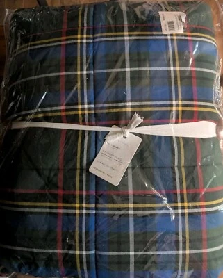 Edredón reversible POTTERY BARN Stewart a cuadros Sherpa-F/Q-Pino-NUEVO CON ETIQUETAS Foto 1 de 4