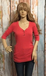 Faded coral short sleeve vneck shirt - Picture 1 of 7