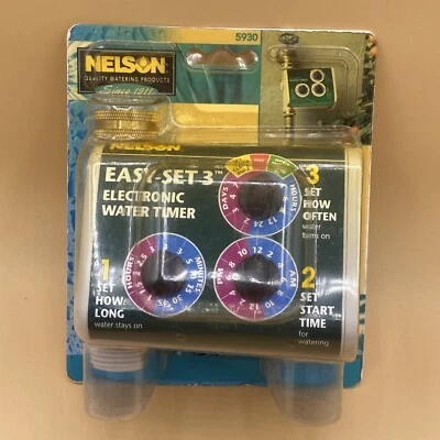 Nelson 5930 - Temporizador de agua electrónico Easy-Set 3 para manguera de jardín - NUEVO EN PAQUETE Foto 1 de 4